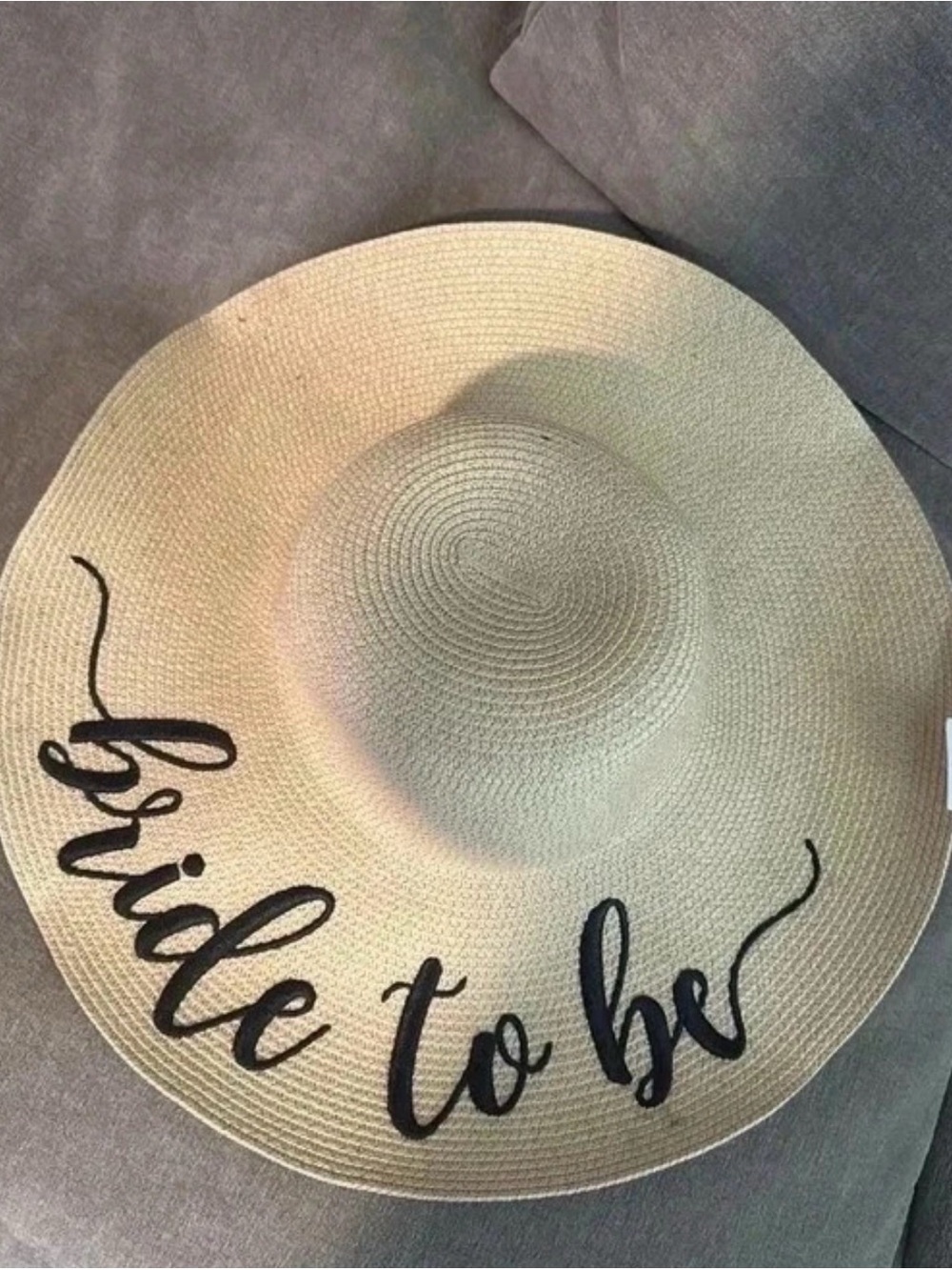 Chic Soul Bride To Be Straw Sun Hat - Natural Beige with Black Script